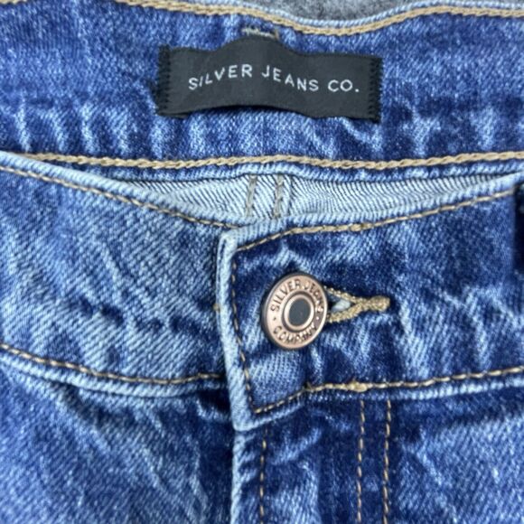 Silver Jeans Co Womens 31 Frisco Straight Western Glove Works Stretch Ripped - Picture 3 of 10